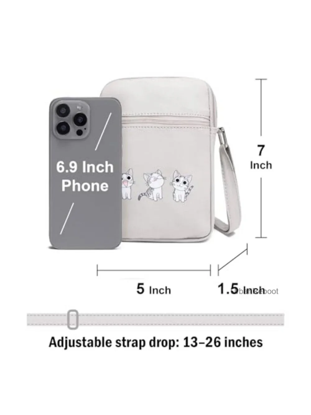 Girls Canvas Crossbody Bag Mini Purse Small Mini Bag Adjustable Strap Cute